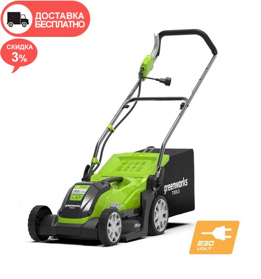 Электрическая газонокосилка Greenworks GLM1035+ скидка 3% + бесплатная доставка